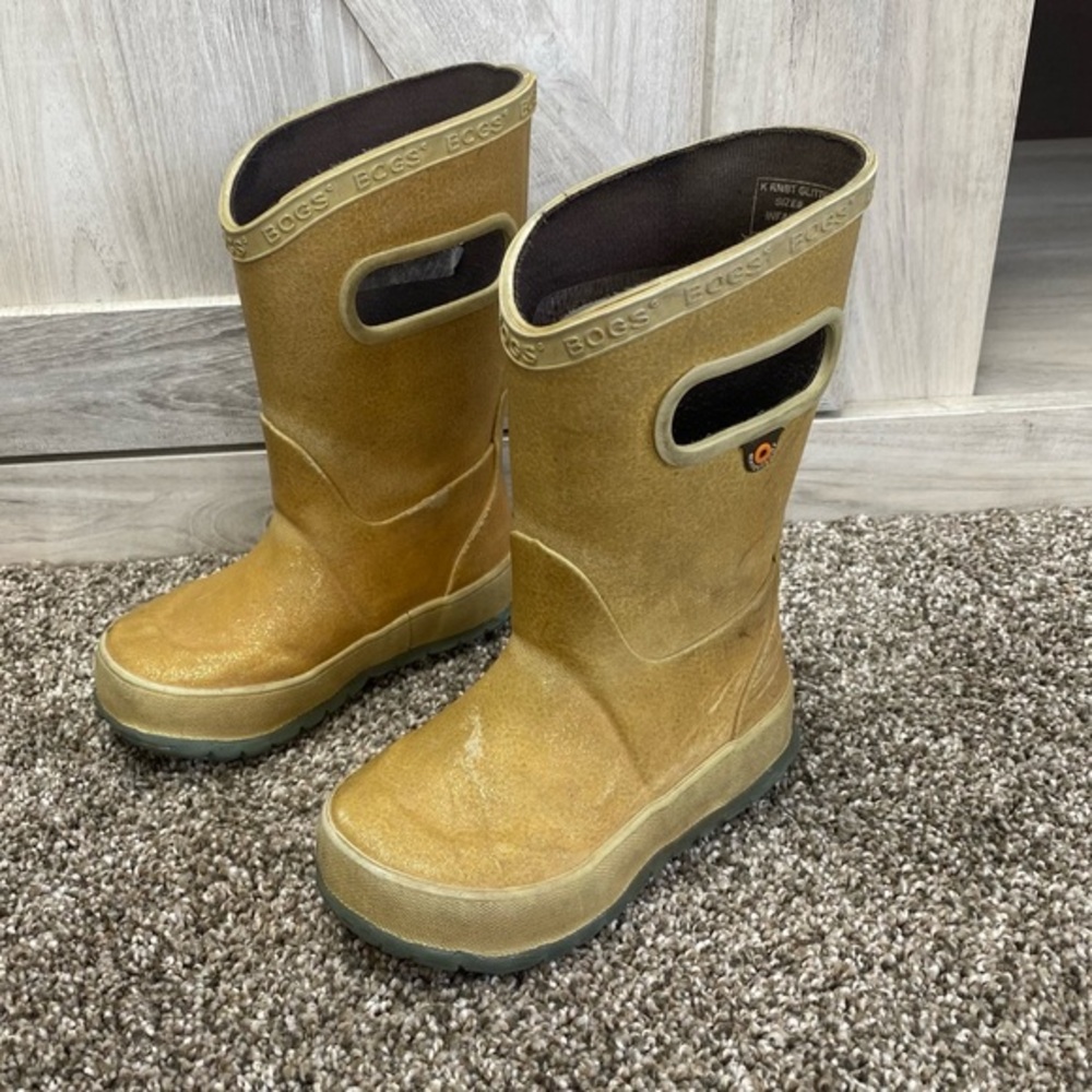 Bogs Kids Tan Yellow Pull-On Waterproof Boots
